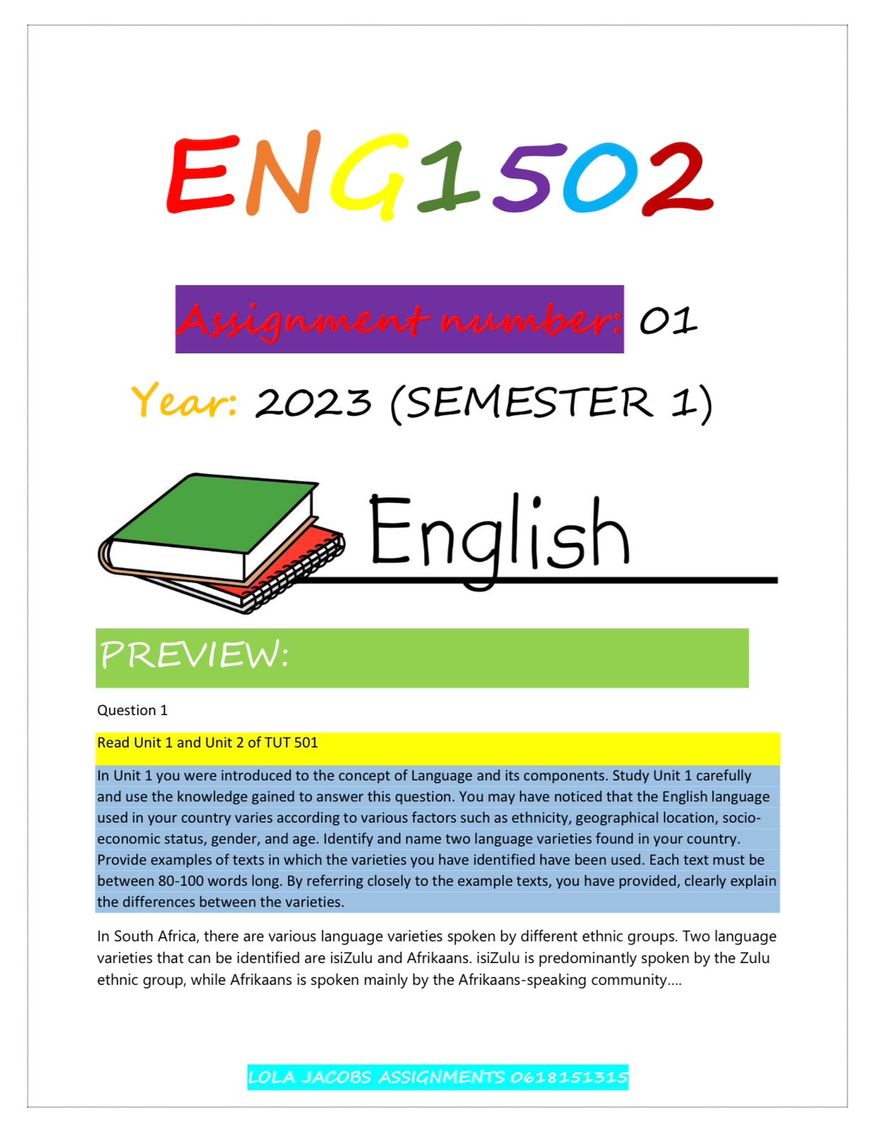 eng1502 assignment 1 answers 2023
